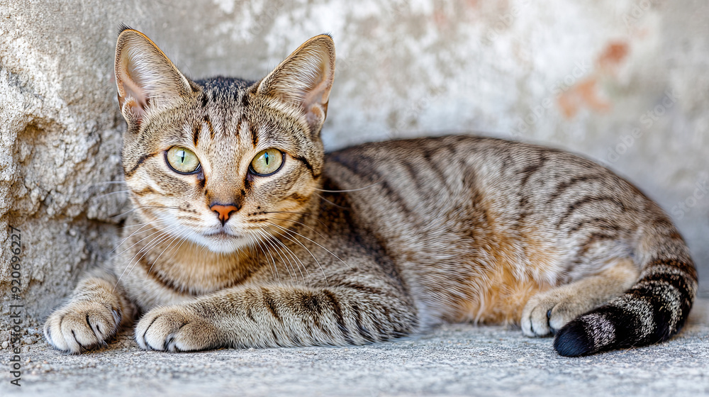 Builder cat wearing a helmet works diligently with tools to construct a house in a cozy outdoor setting Builder cat wearing a helmet works diligently with tools to construct a house in a cozy outdoor setting