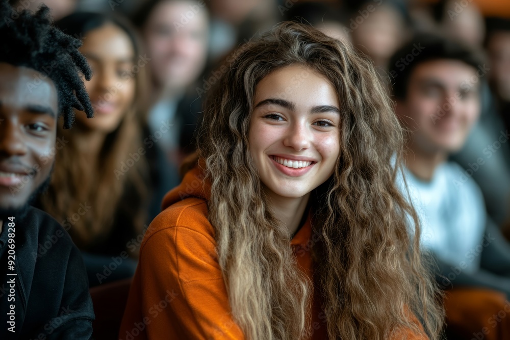 Multiracial group of happy students talk and have fun after the lecture at campus, Generative AI Multiracial group of happy students talk and have fun after the lecture at campus, Generative AI