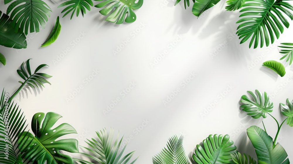 Tropical Jungle Leaves Botanical Illustration Tropical Jungle Leaves Botanical Illustration