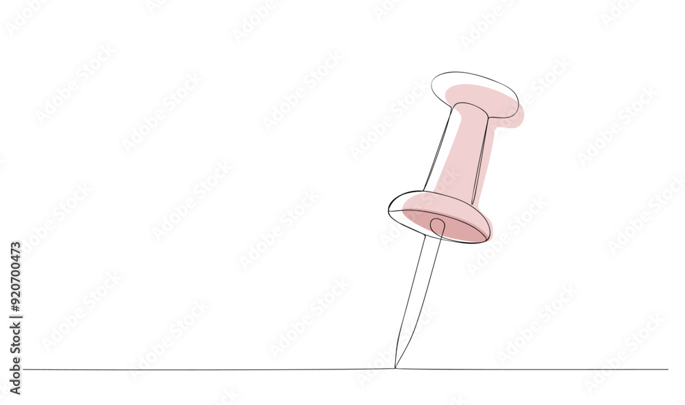 continuous drawing of Paper Pin one line. vector continuous drawing of Paper Pin one line. vector