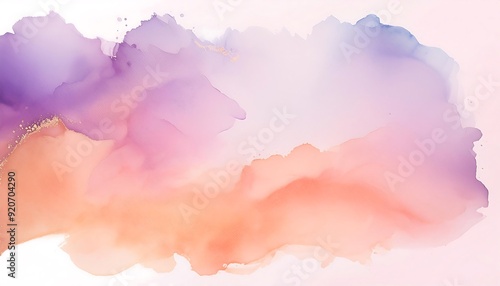 Abstract Watercolor Background with Purple, Pink and Orange Colors