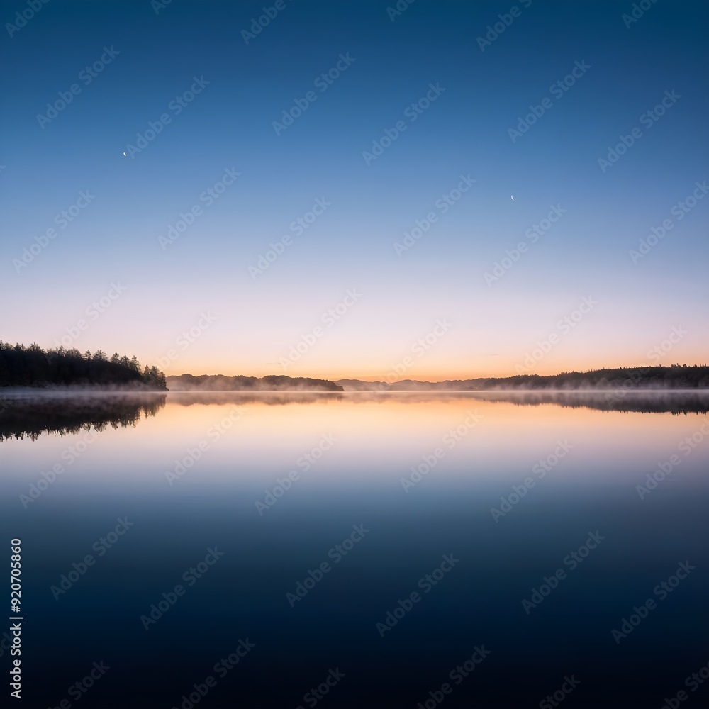 Serene Landscapes: Calm Lakes Reflecting Sunset's Last Light Serene Landscapes: Calm Lakes Reflecting Sunset's Last Light
