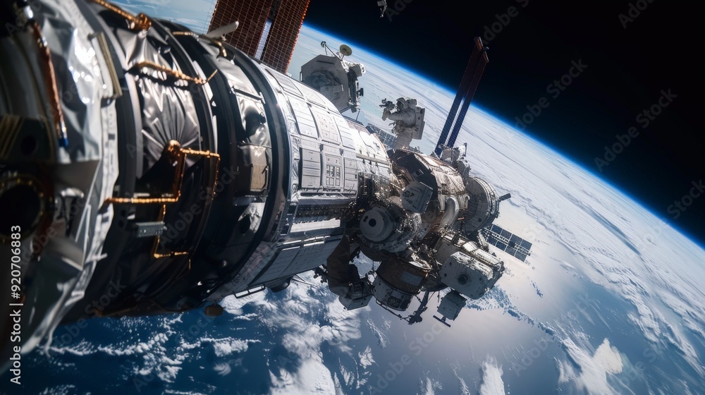 Suspended in the inky blackness of space, astronauts are hard at work building a new space station. Each module they attach is a step forward in creating a sustainable habitat for future spacefarers. Suspended in the inky blackness of space, astronauts are hard at work building a new space station. Each module they attach is a step forward in creating a sustainable habitat for future spacefarers.