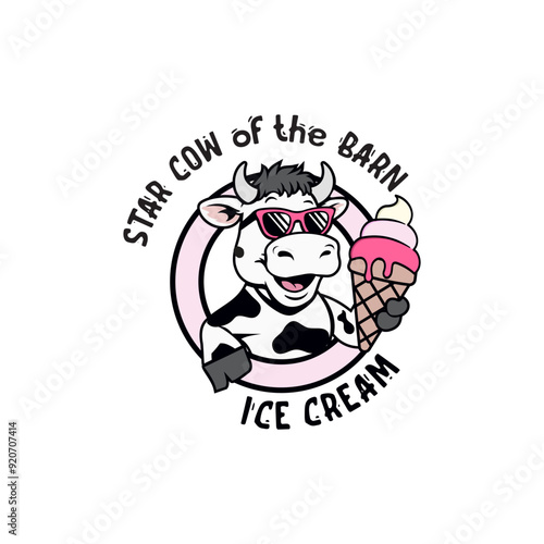 Ice Cream Logo Design, Star Cow of the Barn