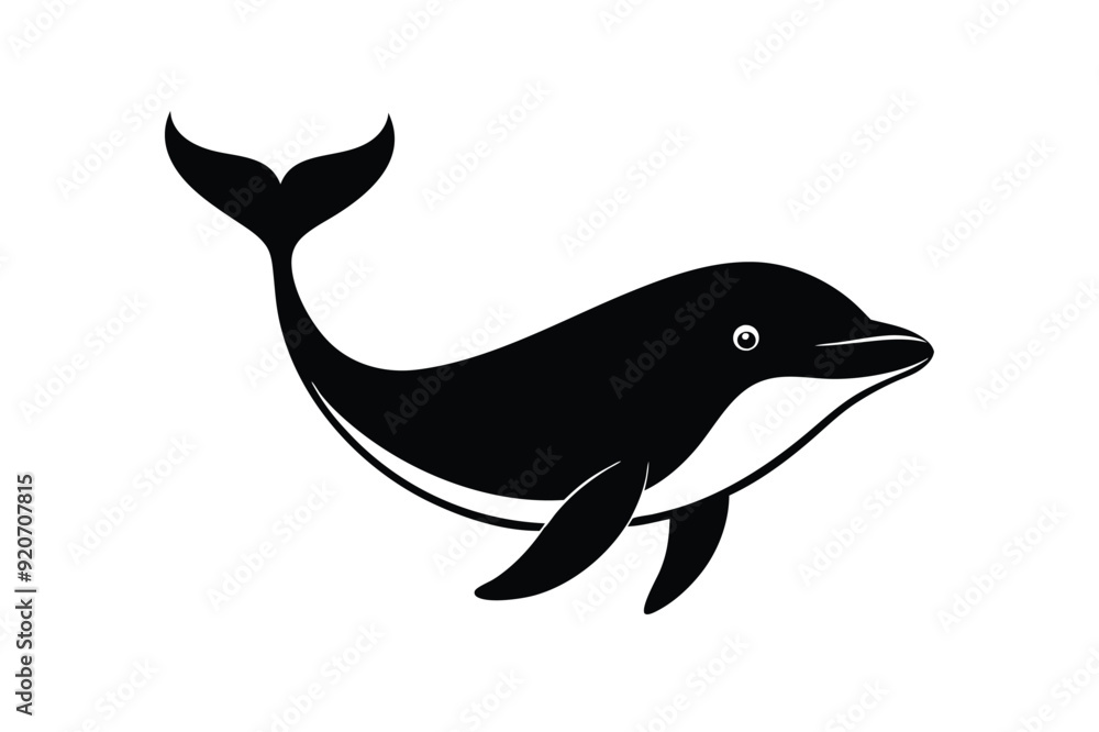 Fototapeta premium a silhouette of whale vector illustration