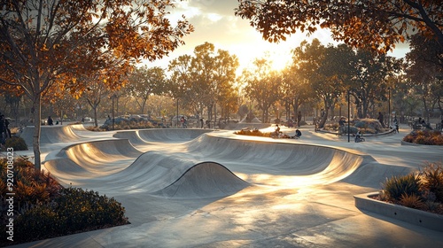 skating skate park skatepark design skateboard skateboarding empty concrete - stock image photo