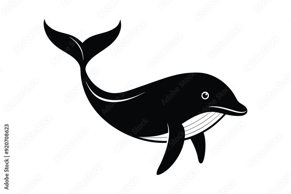 Fototapeta premium a silhouette of whale vector illustration