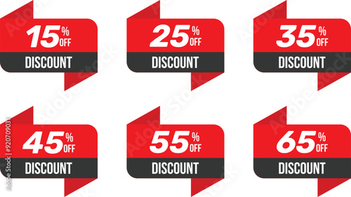 Offer discount tag set template design