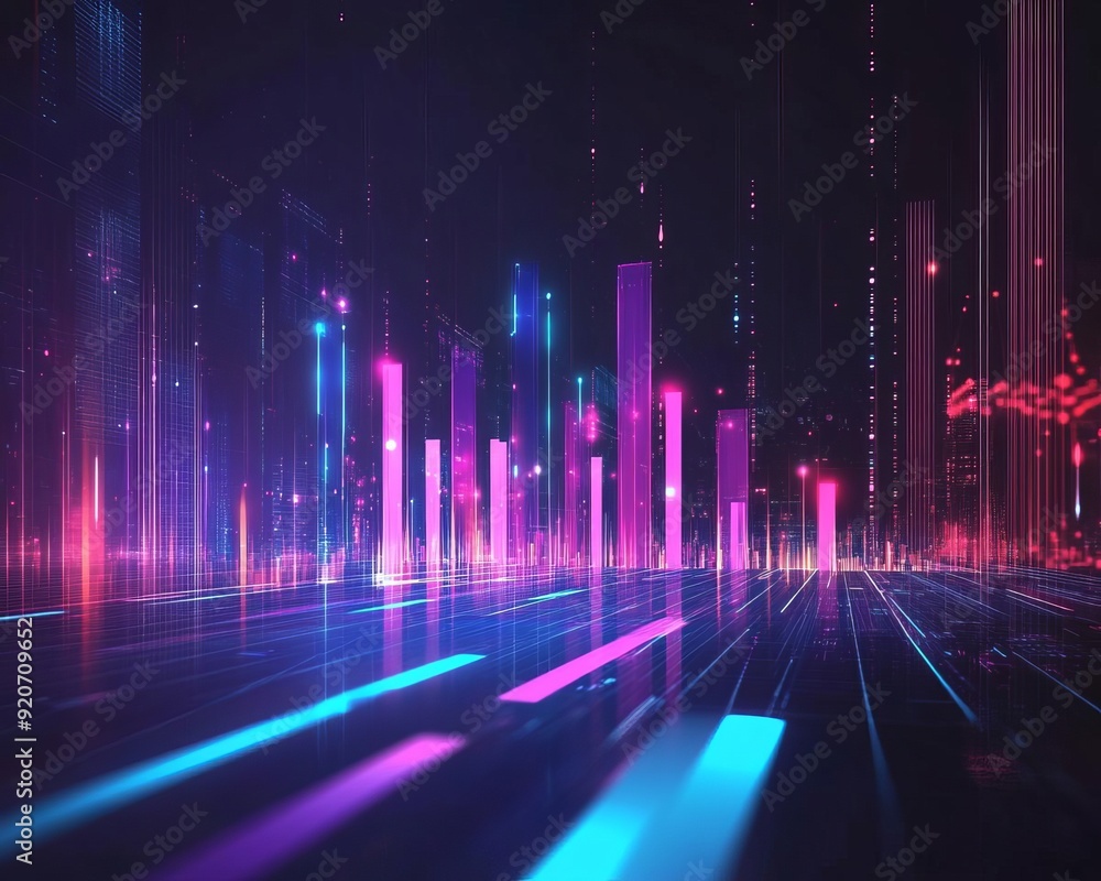 Colorful abstract background with glowing lights and dynamic wave patterns Colorful abstract background with glowing lights and dynamic wave patterns
