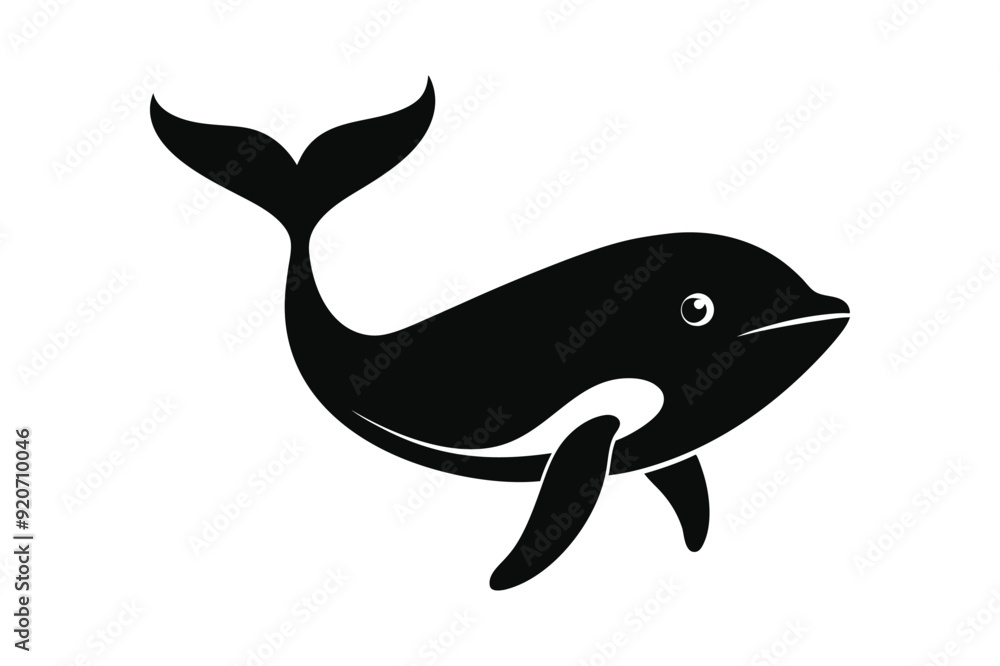 Fototapeta premium a silhouette of whale vector illustration