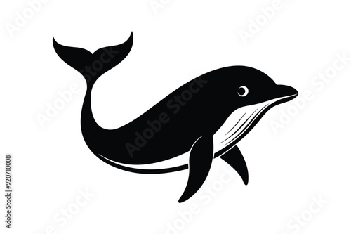 a silhouette of whale vector illustration