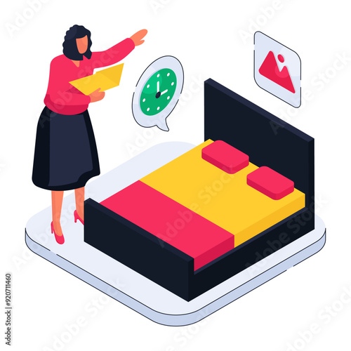 Premium download illustration of bedroom


