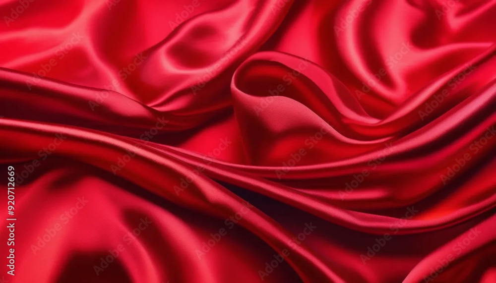 Obraz premium Red draped satin as a background.