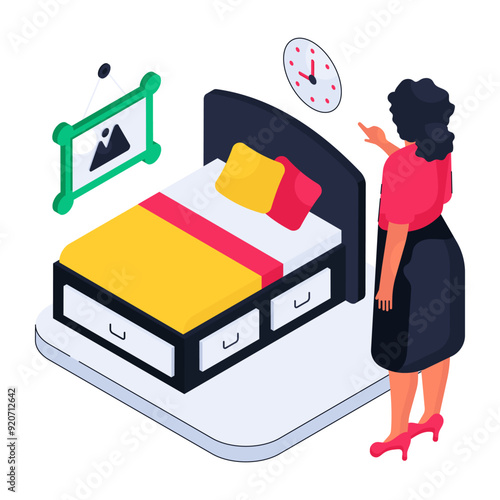 Premium download illustration of bedroom

