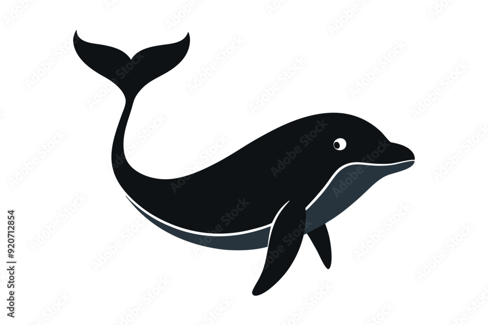 Obraz premium a silhouette of whale vector illustration