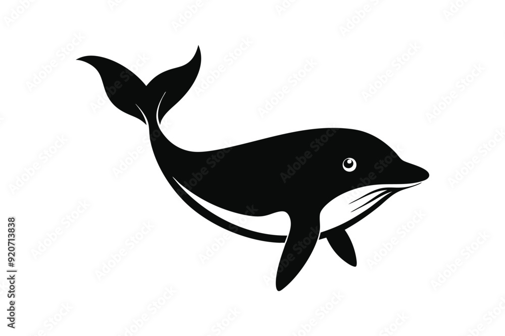 Fototapeta premium a silhouette of whale vector illustration