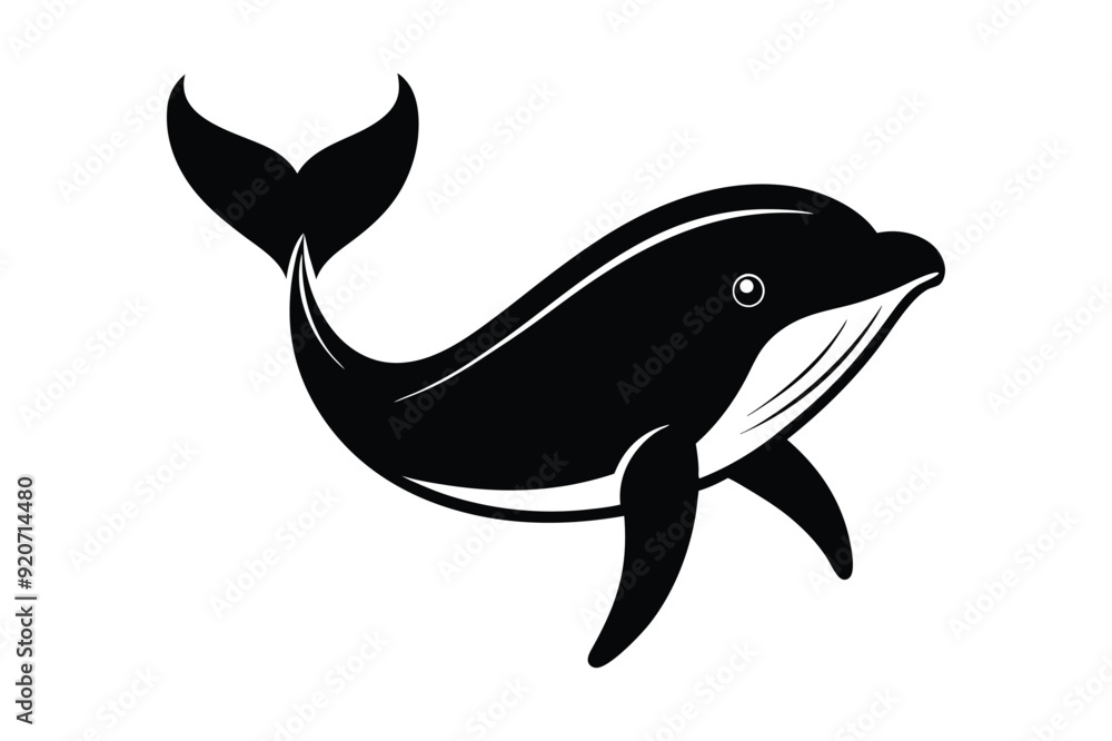 Obraz premium a silhouette of whale vector illustration