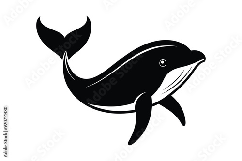 a silhouette of whale vector illustration