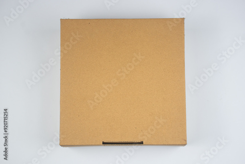 plain cardboard box isolated on white background