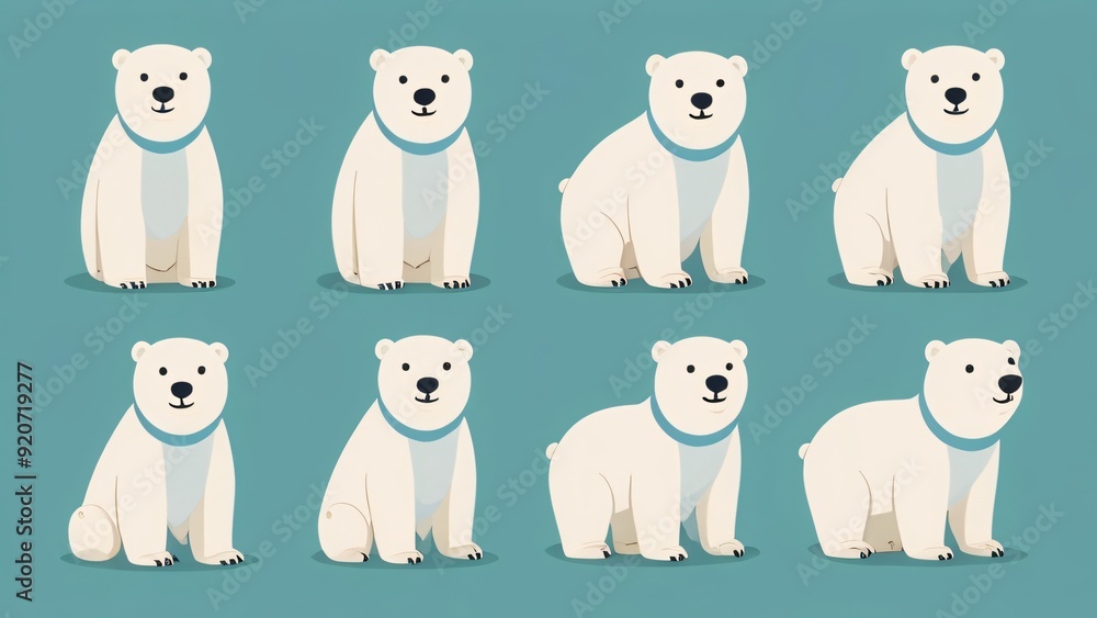 simple flat cute polar bear illustration simple flat cute polar bear illustration