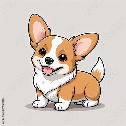 cartoon dog with tongue sticking out sitting on the ground.