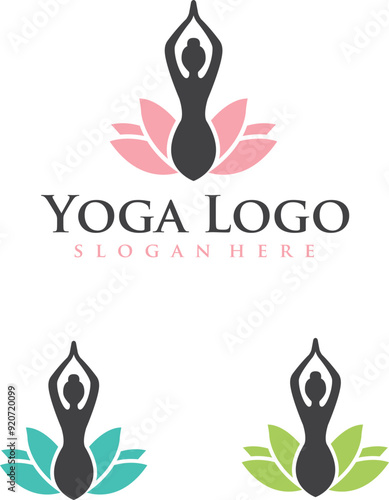 yoga Meditation Mindfulness Spiritual Breathing exercise Physical discipline Wellness practice Body-mind practice Holistic lotus with editable vector file