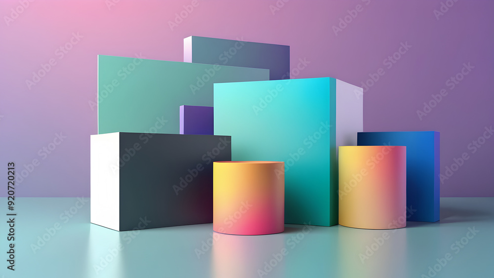 A minimalist 3D rendering of a gradient mesh background, with smooth transitions between colors and a sleek, modern look, perfect for a contemporary PPT cover.