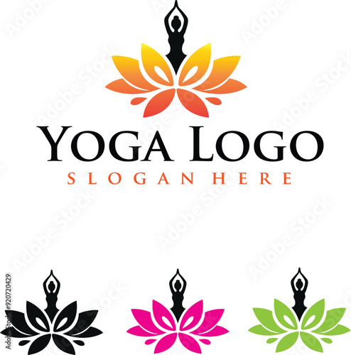 yoga Meditation Mindfulness Spiritual Breathing exercise Physical discipline Wellness practice Body-mind practice Holistic lotus with editable vector file