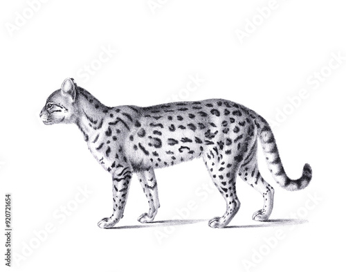 Ceylon cat illustration. Pencil sketch of a Ceylon cat isolated on a plain white background.