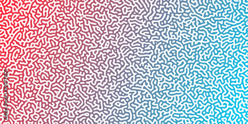 Abstract Reaction-diffusion or Turing pattern natural texture in coral blue gradient colour scheme. Linear design with biological shapes.Organic lines in memphis. abstract turing organic wallpaper.	