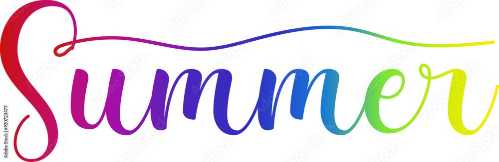 Happy Summer Holidays with beach summer accessories, summer time, gradient summer, summer