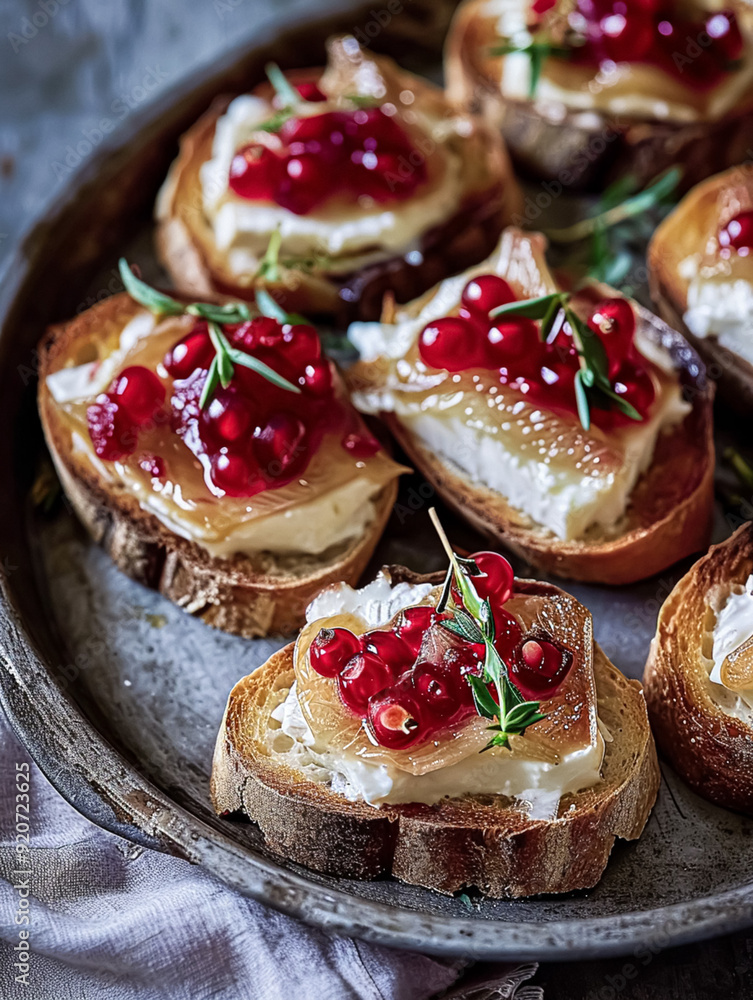 Gourmet toasts with camambert and redcurrants recipe idea Gourmet toasts with camambert and redcurrants recipe idea