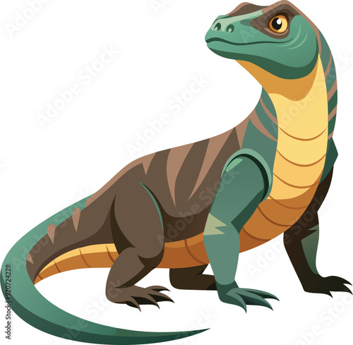 Realistic a Komodo Dragon Vector Art 