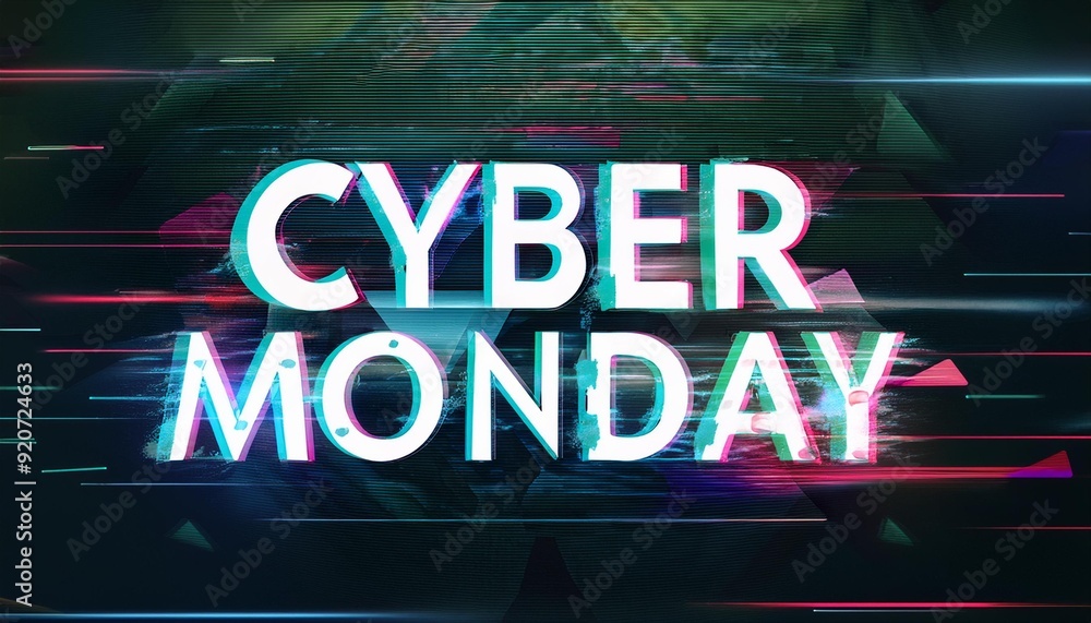 Cyber Monday Sale poster - Digital Glitch Effect- Cyber Monday banner with a digital glitch or pixelated effect. Graphic art illustration Cyber Monday Sale poster - Digital Glitch Effect- Cyber Monday banner with a digital glitch or pixelated effect. Graphic art illustration