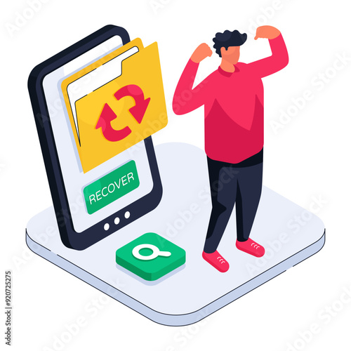 A unique design illustration of data recover 

