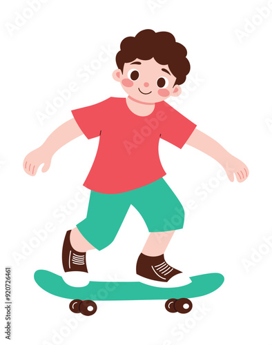 Boy Cute Character Vector Illustration