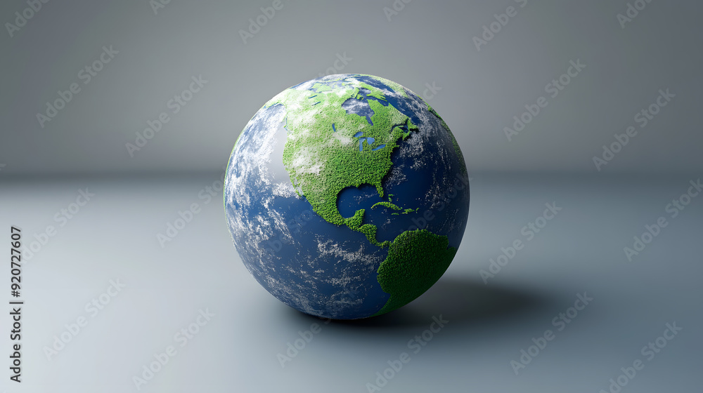 3D earth globe isolated on gray background, showing continents, oceans, perfect for global business concept 3D earth globe isolated on gray background, showing continents, oceans, perfect for global business concept