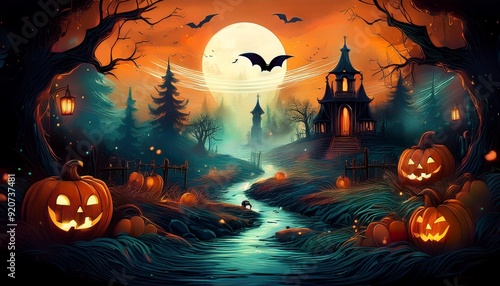 Creepy halloween themed background