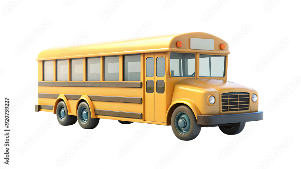Yellow school bus cutout on white backdrop Yellow school bus cutout on white backdrop
