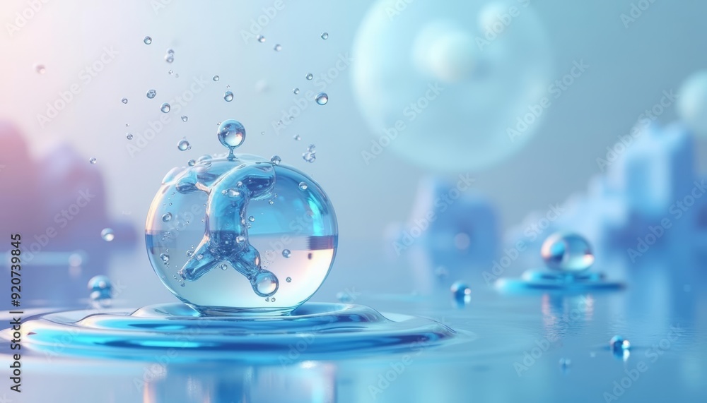 Ethereal droplets in a dreamy blue world Ethereal droplets in a dreamy blue world