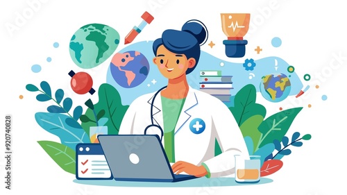 A global healthcare network connects doctors and patients worldwide, fostering collaboration and improved care.