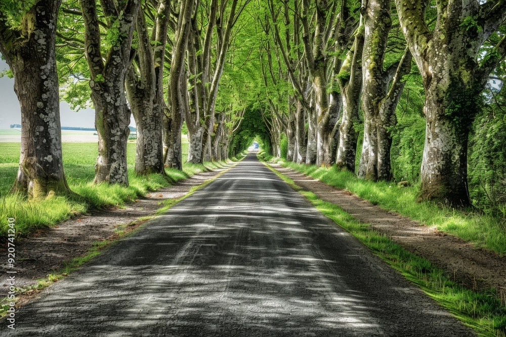 Naklejka premium Cobblestone Lane, Island of Ruegen, Mecklenburg-Western Pomerania, Germany. Beautiful simple AI generated image in 4K, unique.
