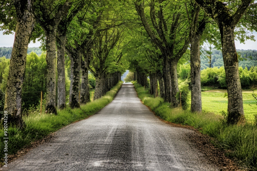 Tunnel-like lime tree avenue in spring, fresh green foliage. Beautiful simple AI generated image in 4K, unique. Tunnel-like lime tree avenue in spring, fresh green foliage. Beautiful simple AI generated image in 4K, unique.