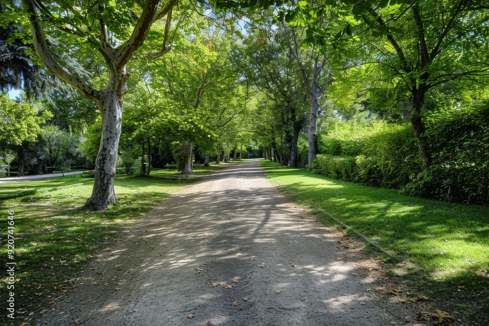 Tunnel-like Avenue of green Trees, Tree Footpath through Park in Spring. Beautiful simple AI generated image in 4K, unique. Tunnel-like Avenue of green Trees, Tree Footpath through Park in Spring. Beautiful simple AI generated image in 4K, unique.