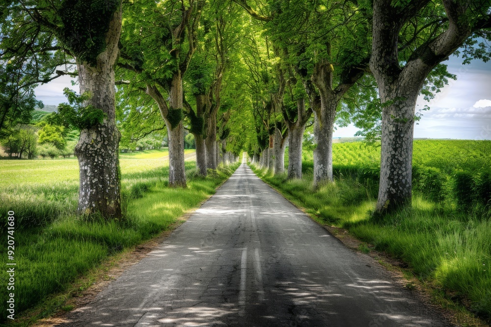 Naklejka premium Germany, Mecklenburg-Western Pomerania, Ruegen, Bergen, Alley, cobblestone street. Beautiful simple AI generated image in 4K, unique.