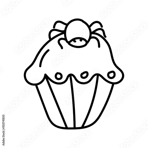 Halloween cake. Vector illustration in doodle style