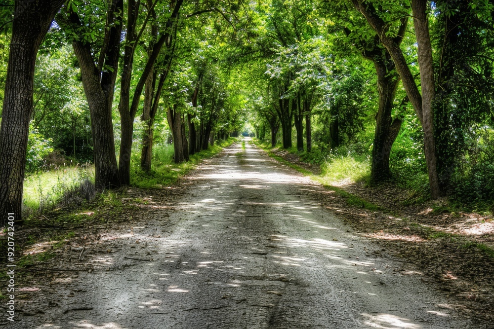 Naklejka premium Germany, Mecklenburg-Western Pomerania, Ruegen, Bergen, Alley, cobblestone street. Beautiful simple AI generated image in 4K, unique.