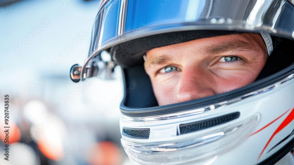 A person wears a helmet with a reflective visor outdoors, capturing the modernity and safety of gear designed for protection while engaging in high-speed activities. A person wears a helmet with a reflective visor outdoors, capturing the modernity and safety of gear designed for protection while engaging in high-speed activities.