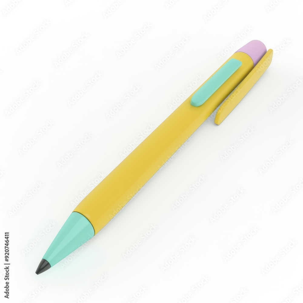 Pen in 3D style on a white background
Pen in 3D style on a white background