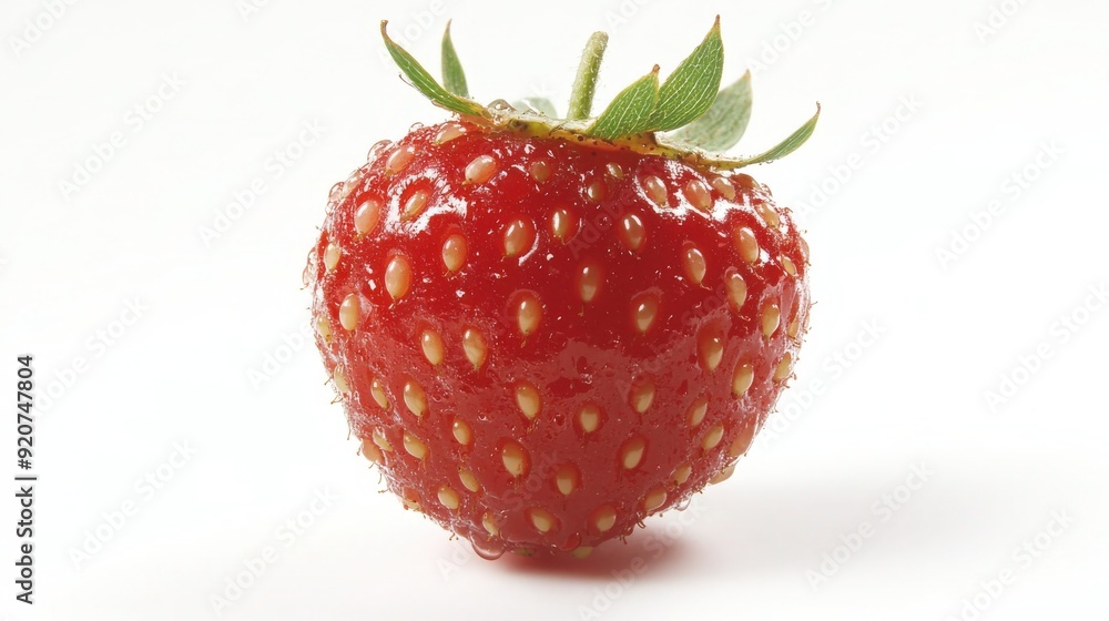 Vibrant Ripe Raspberry on White Background - Fresh and Juicy Fruit Photography - Stock Image